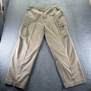 PJ Mark Pant Mens 36x32 Brown Cotton Cargo Straight Workwear Utility Relaxed Fit